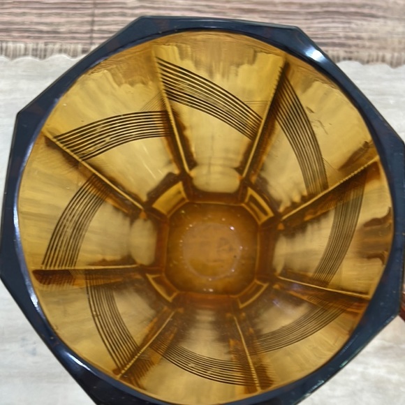 Set of 2 Large Vintage Amber MCM Vases - Picture 3 of 5